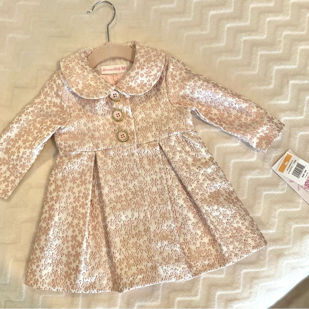 Bonnie Jean Baby Two Piece Pink Dress And Jacket Set.